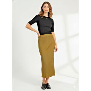 COS CUPRO-SILK MIX PLISSE MAXI SKIRT sz 6 NWT